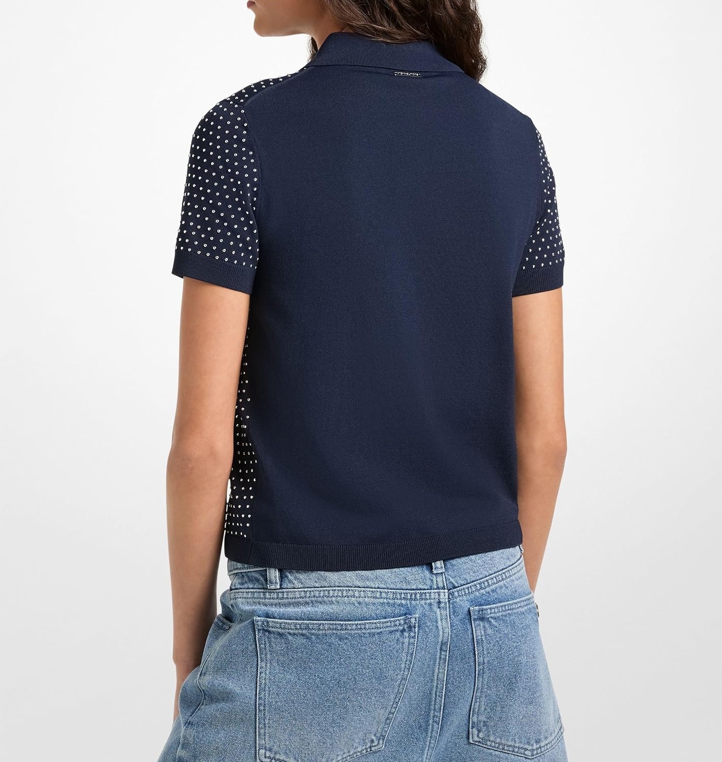 image:imageMichael Kors Womens Micro Dome Studs Polo TopMidnight Blue