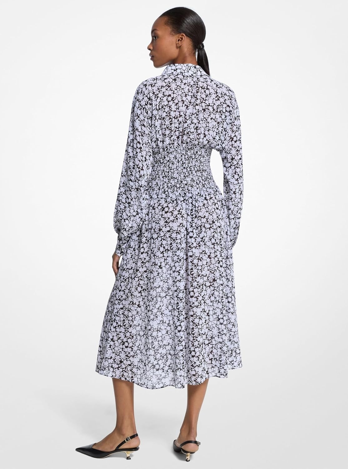 image:imageMichael Kors Womens Midi Smock Shirt DressWhite