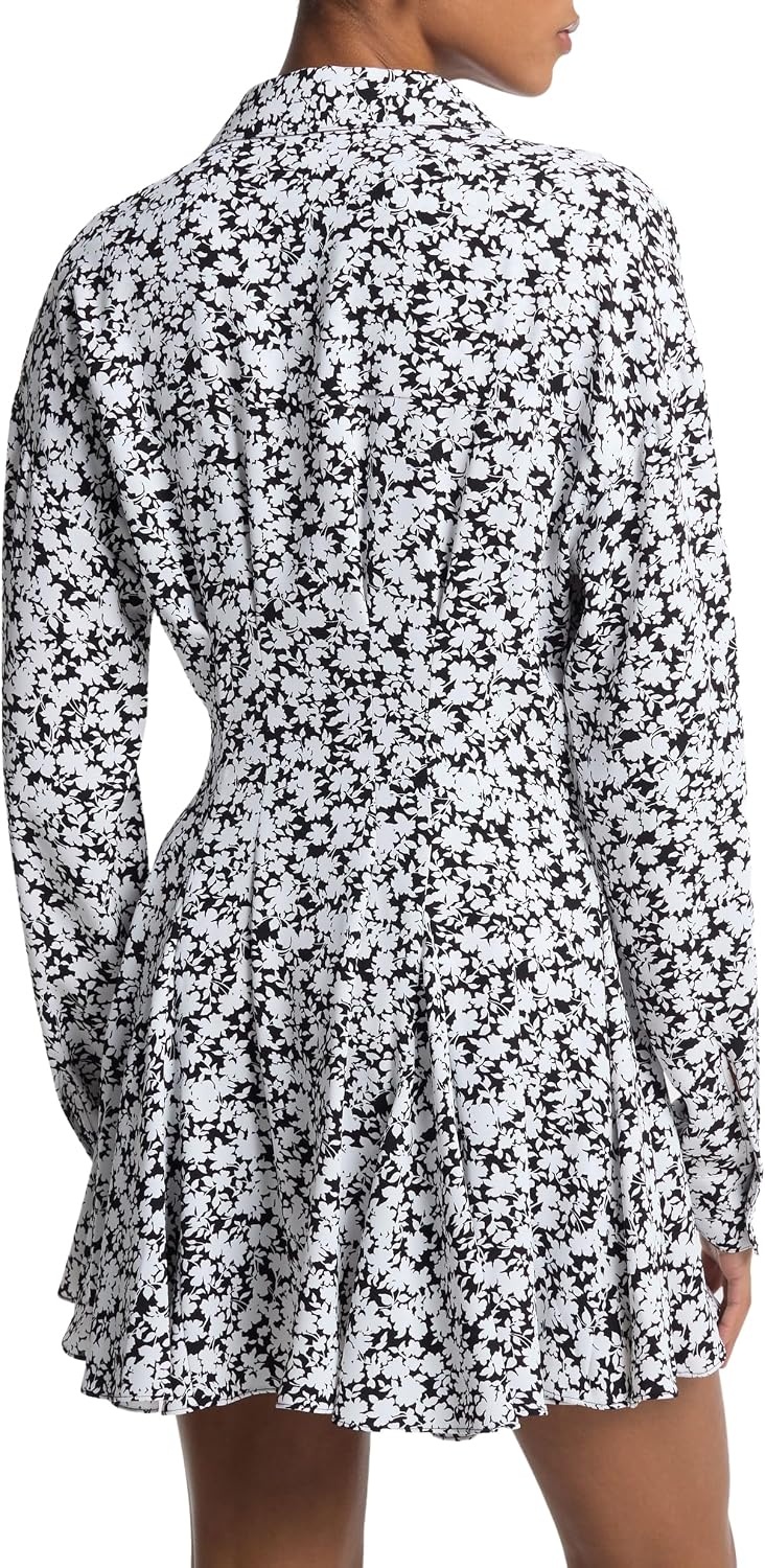 image:imageMichael Kors Womens Mini Pleat Shirt DressWhite