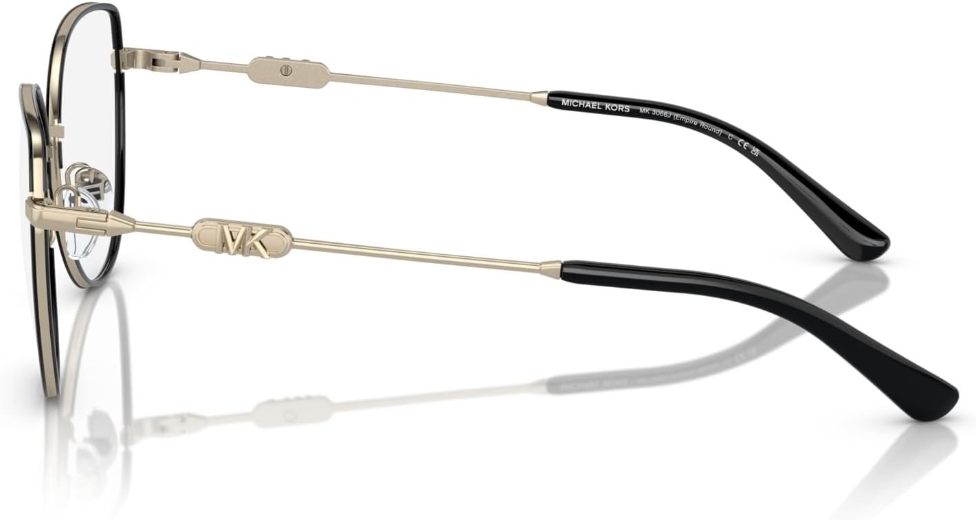 image:imageMichael Kors Womens Mk3066j Empire Round Prescription Eyewear FramesLight GoldBlackDemo Lens