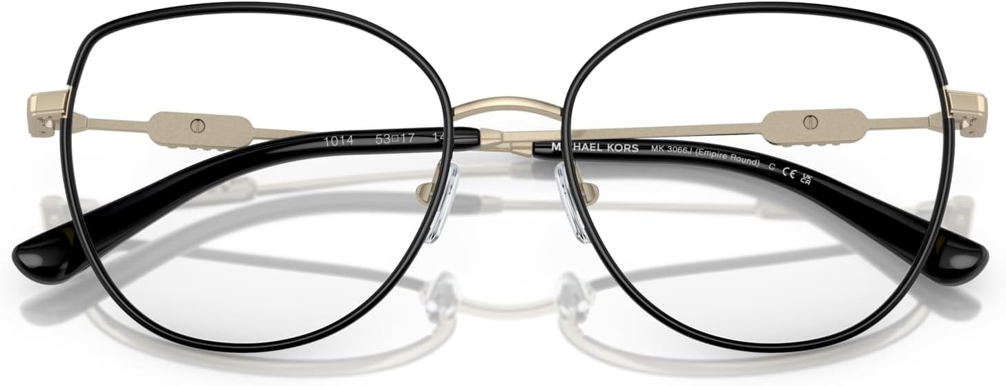 image:imageMichael Kors Womens Mk3066j Empire Round Prescription Eyewear FramesLight GoldBlackDemo Lens