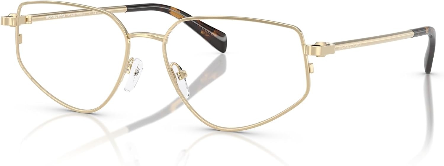 image:imageMichael Kors Womens Mk3088 Mendoza Rectangular Prescription Eyewear FramesLight Gold ShinyDemo Lens