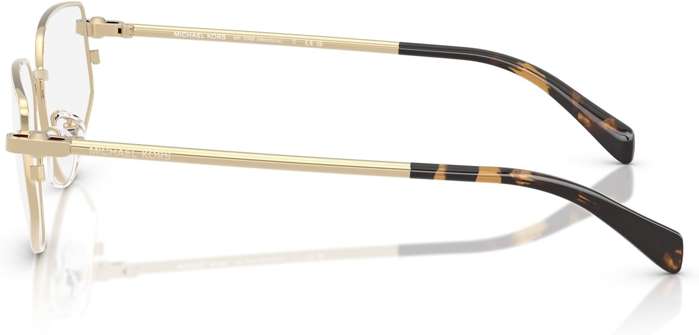 image:imageMichael Kors Womens Mk3088 Mendoza Rectangular Prescription Eyewear FramesLight Gold ShinyDemo Lens