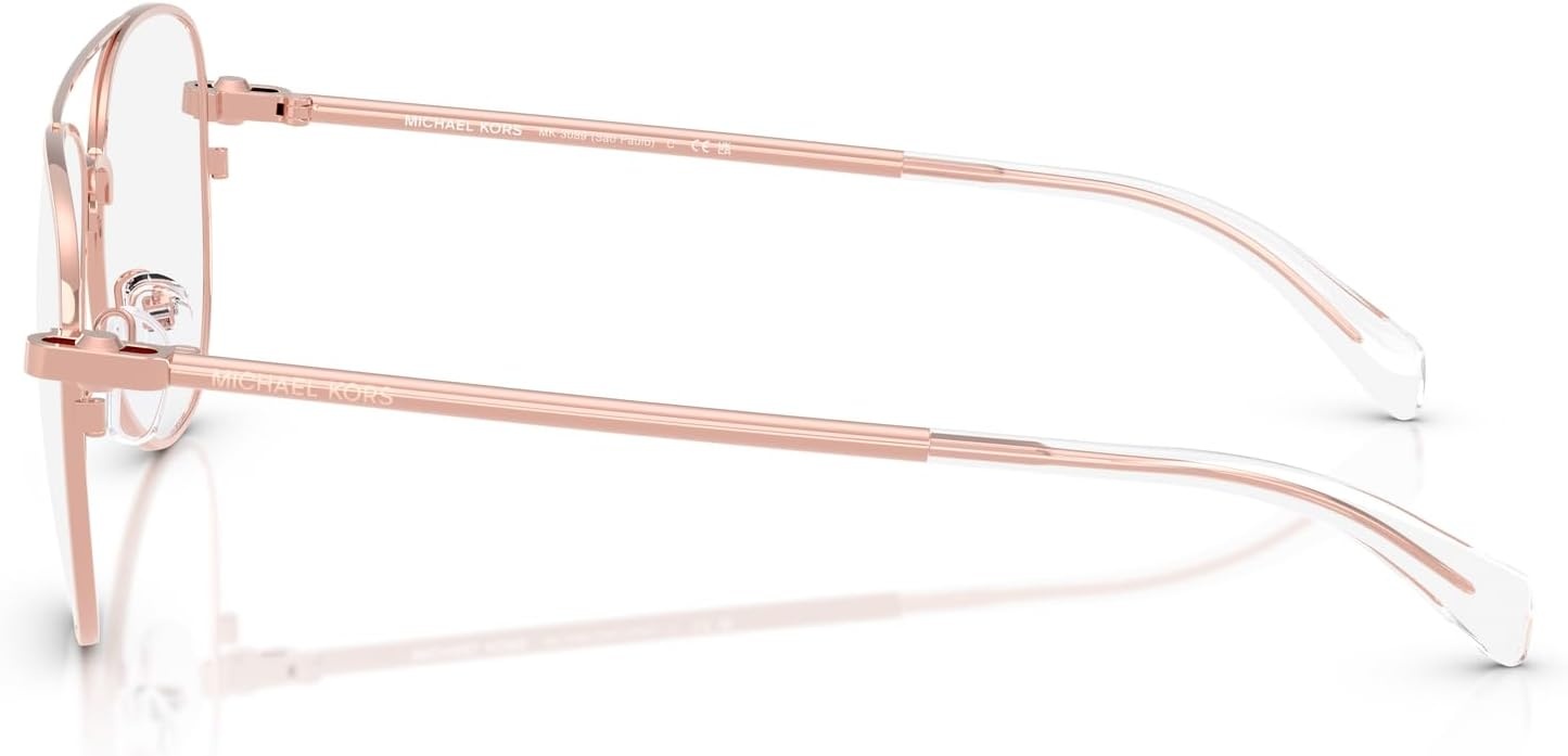 image:imageMichael Kors Womens Mk3089 So Paulo Aviator Prescription Eyewear FramesRose Gold ShinyDemo Lens