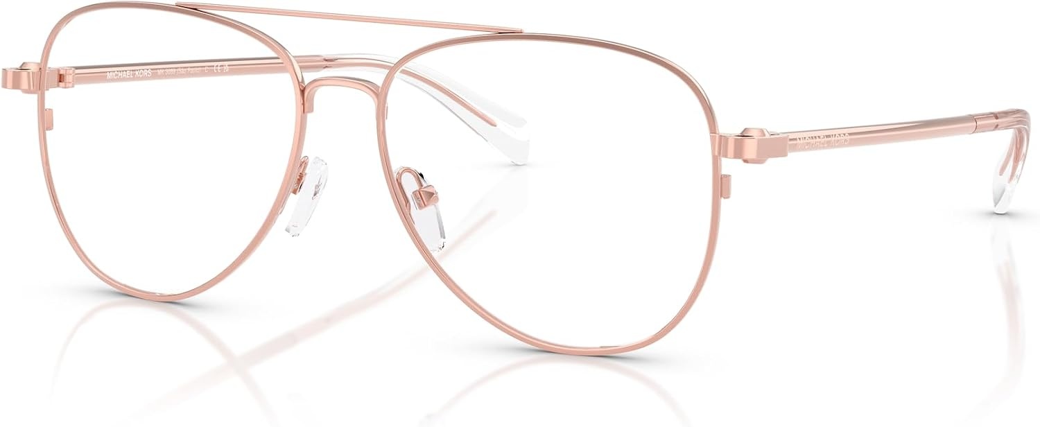 image:imageMichael Kors Womens Mk3089 So Paulo Aviator Prescription Eyewear FramesRose Gold ShinyDemo Lens