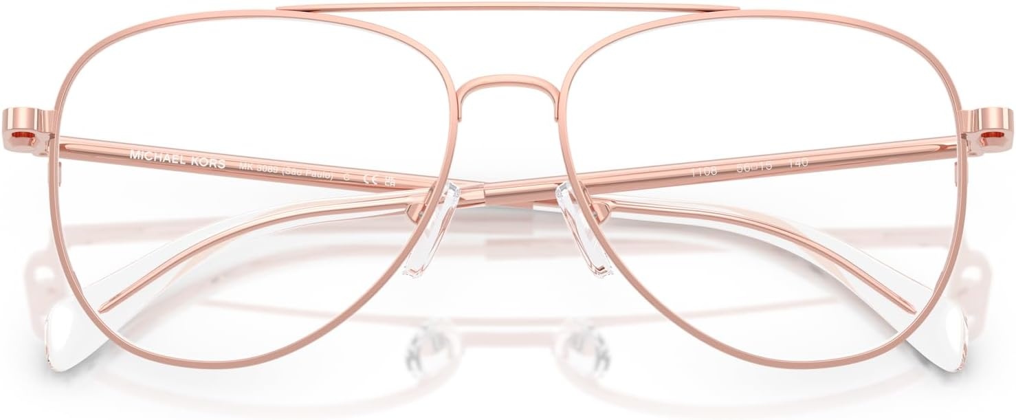 image:imageMichael Kors Womens Mk3089 So Paulo Aviator Prescription Eyewear FramesRose Gold ShinyDemo Lens