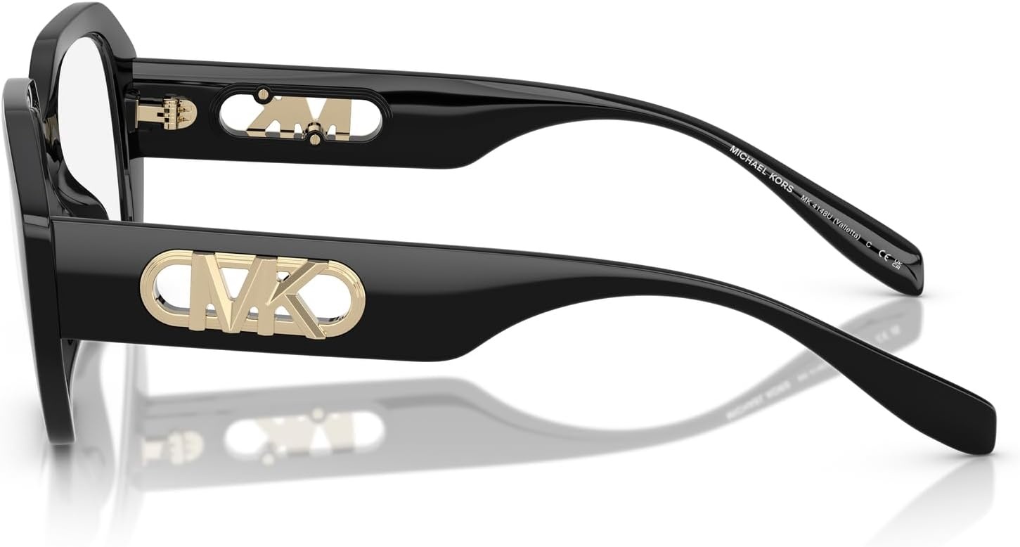 image:imageMichael Kors Womens Mk4148u Valletta Universal Fit Square Prescription Eyewear FramesBlackDemo Lens