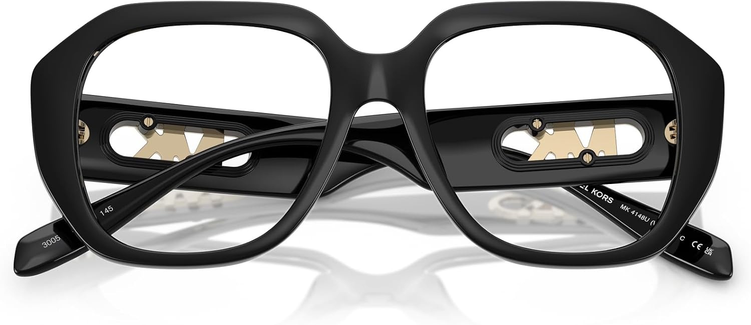 image:imageMichael Kors Womens Mk4148u Valletta Universal Fit Square Prescription Eyewear FramesBlackDemo Lens