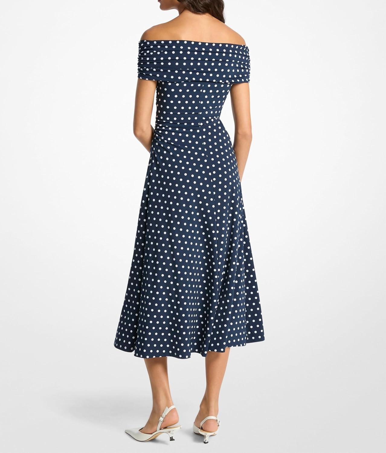 image:imageMichael Kors Womens Off Shoulder Midi DressMidnight Blue