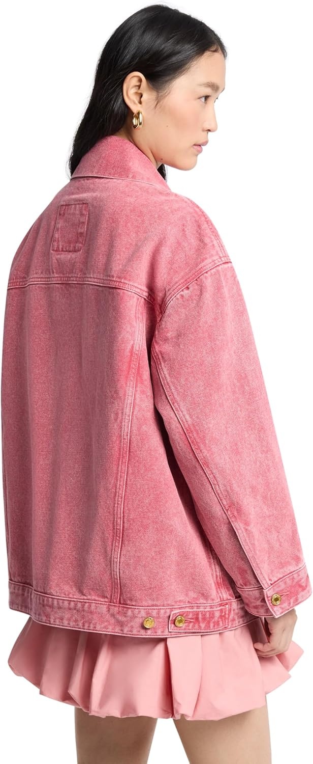 image:imageMichael Kors Womens Oversized Denim Jacket Light Berry Sorbet One Size
