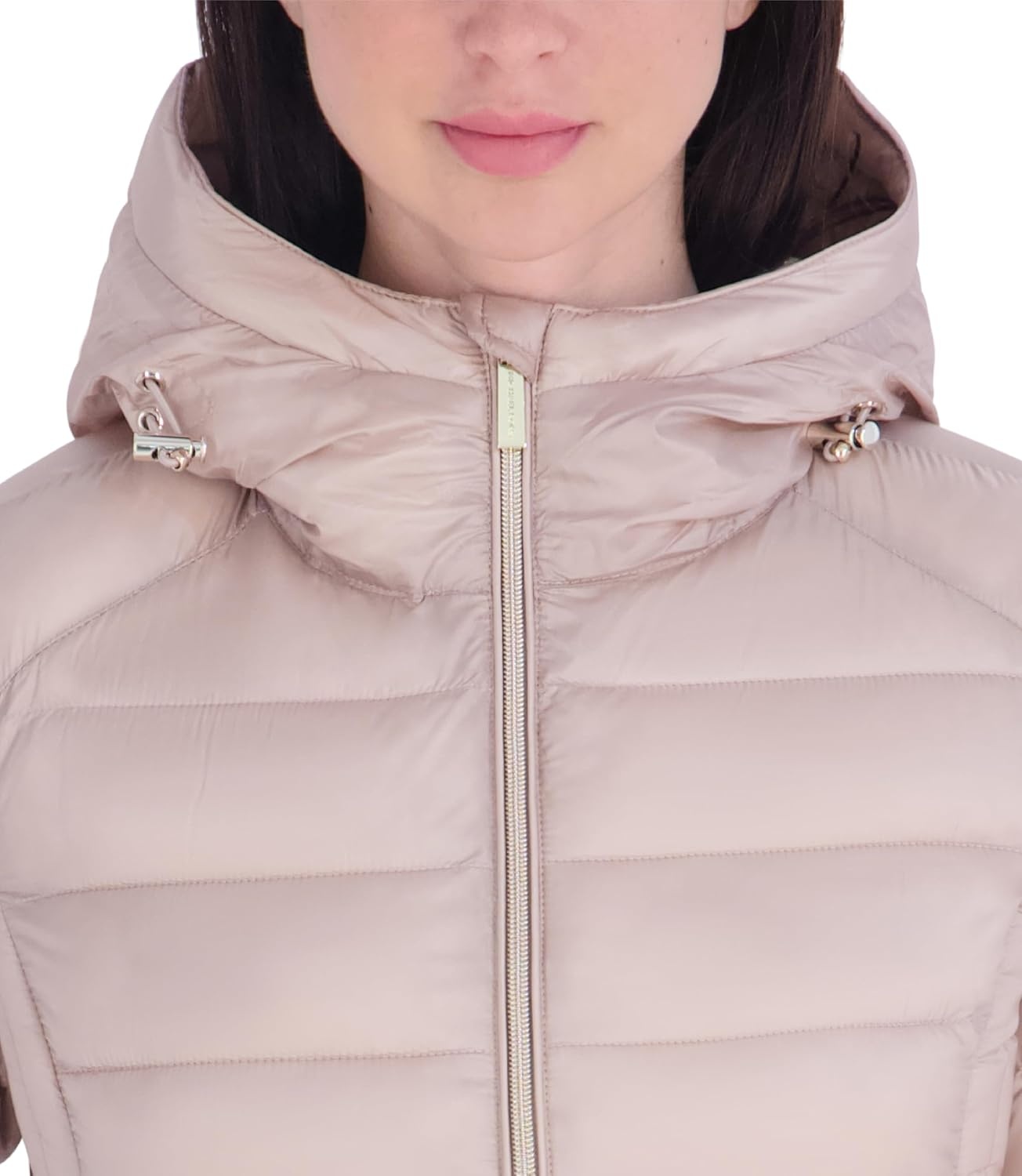 image:imageMichael Kors Womens Packable Puffer Jacket Lightweight Down AlternativeBeige