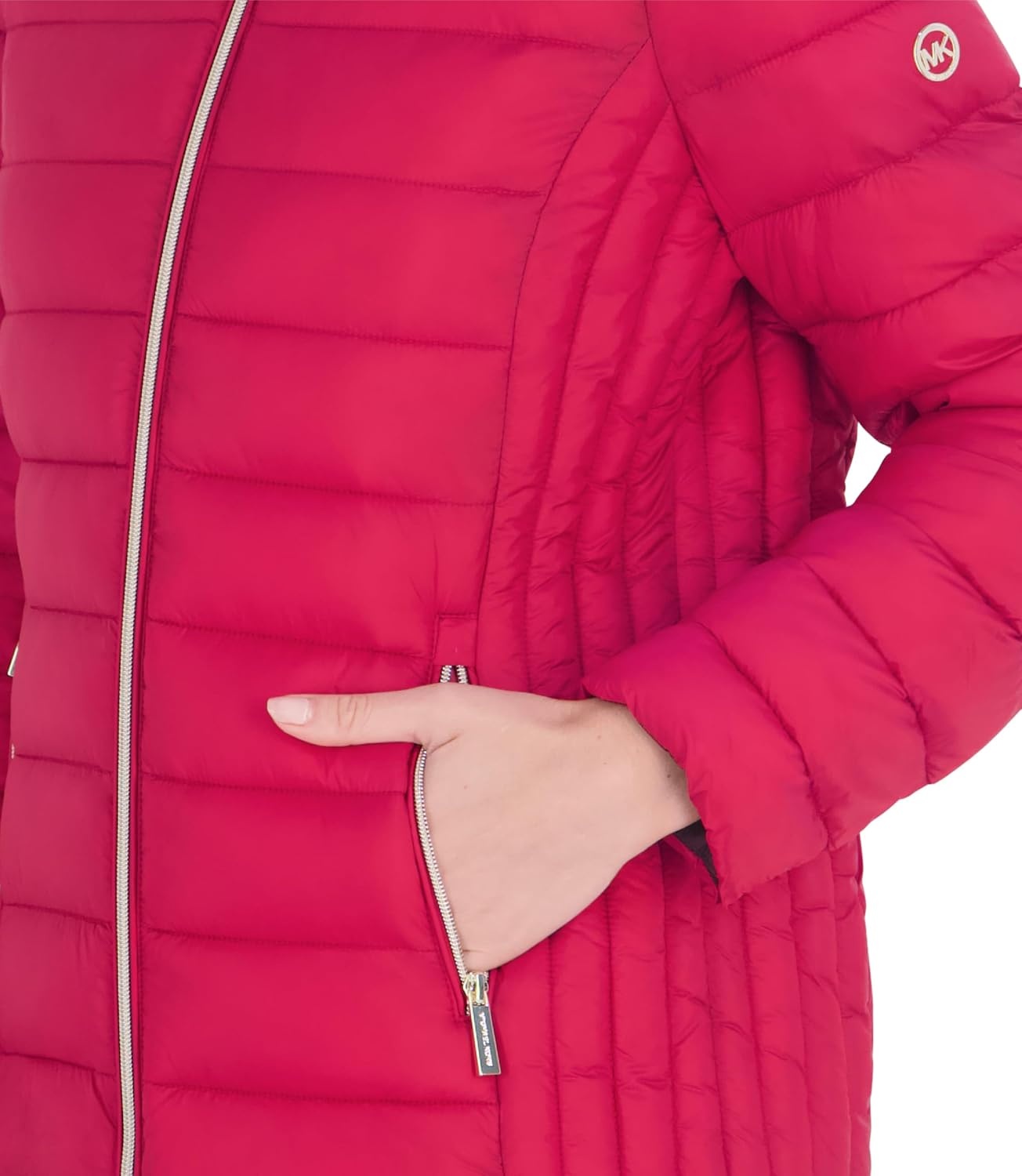 image:imageMichael Kors Womens Packable Puffer Jacket Lightweight Down AlternativeRed