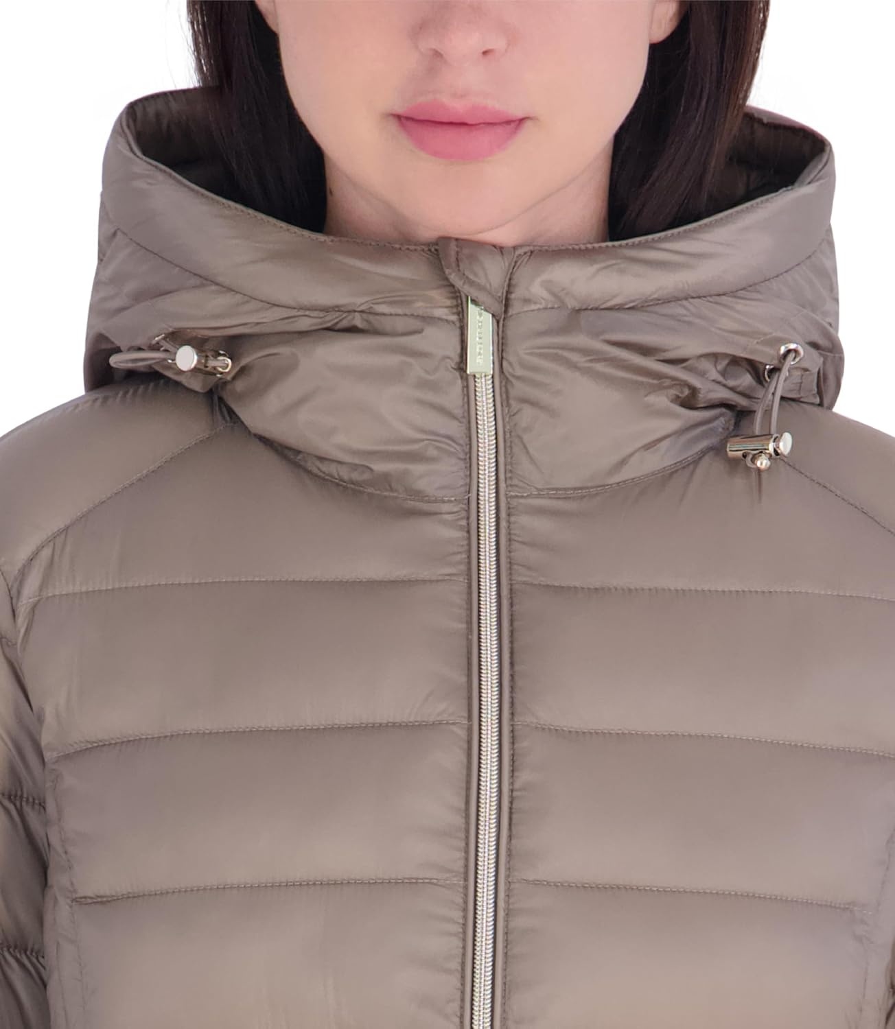 image:imageMichael Kors Womens Packable Puffer Jacket Lightweight Down AlternativeTaupe