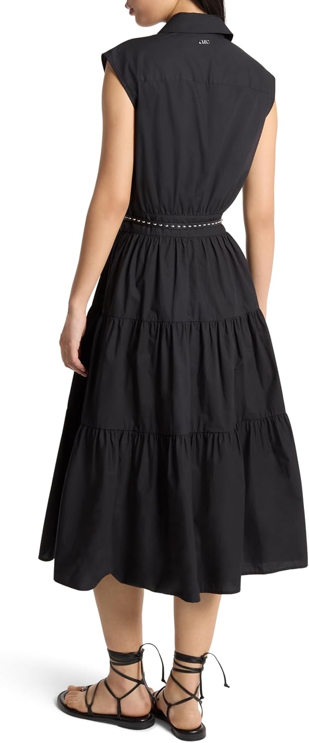 image:imageMichael Kors Womens Poplin Midi Shirt DressBlack