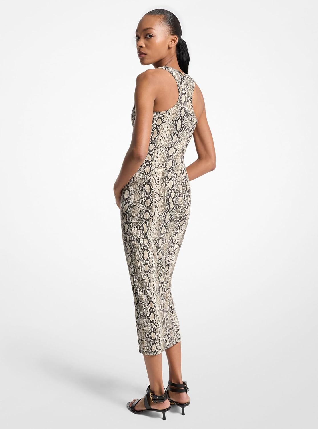 image:imageMichael Kors Womens Racer Back Midi Tank DressSoft Ecru