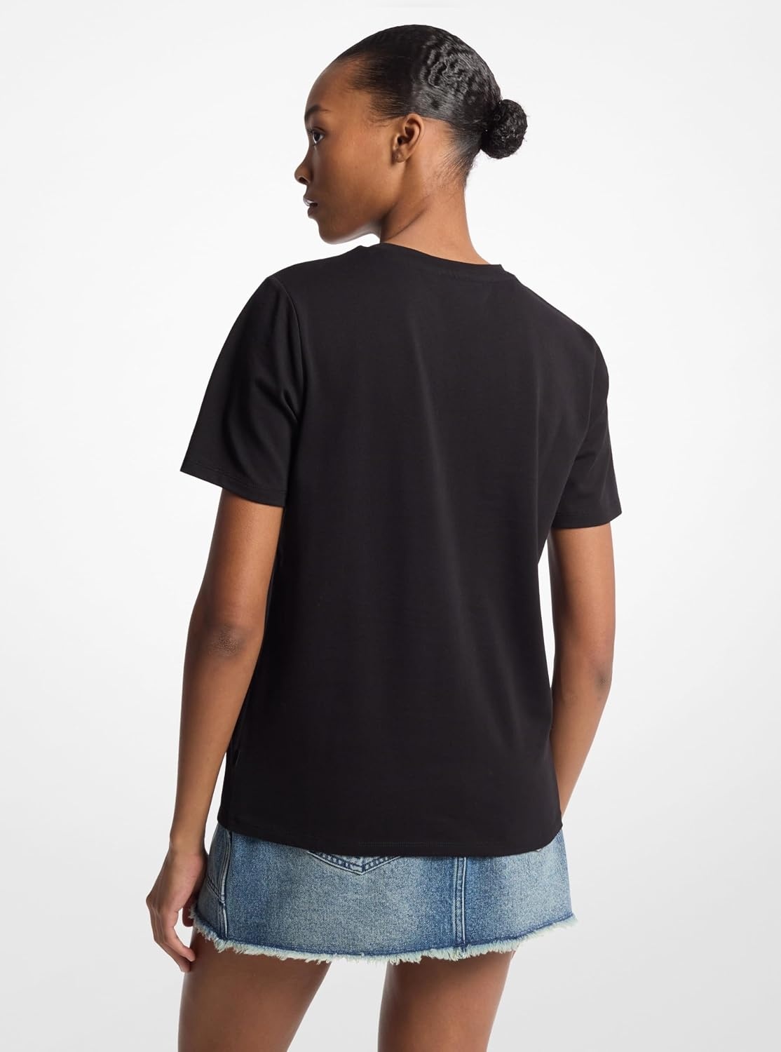 image:imageMichael Kors Womens Rhinestud MK Logo TShirtBlack