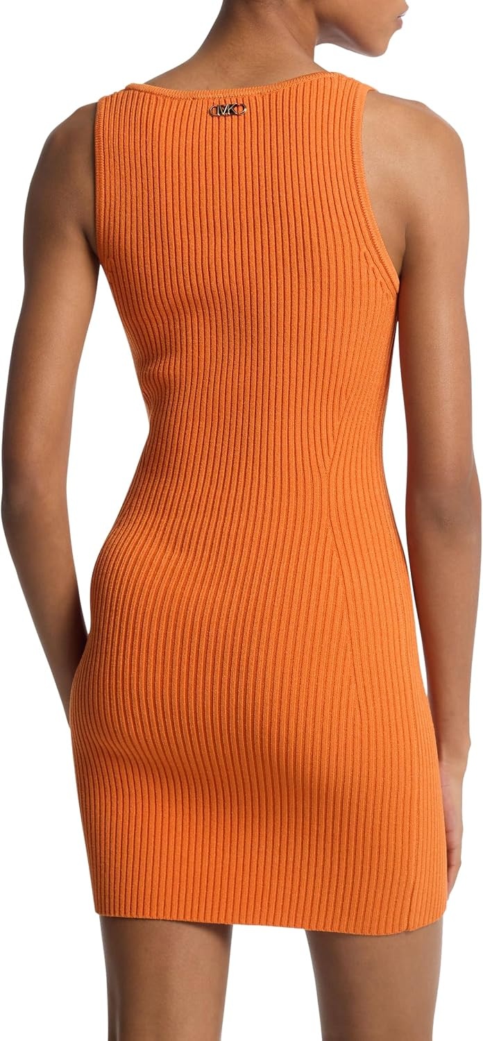 image:imageMichael Kors Womens Ribbed Scoop Tank DressLorange