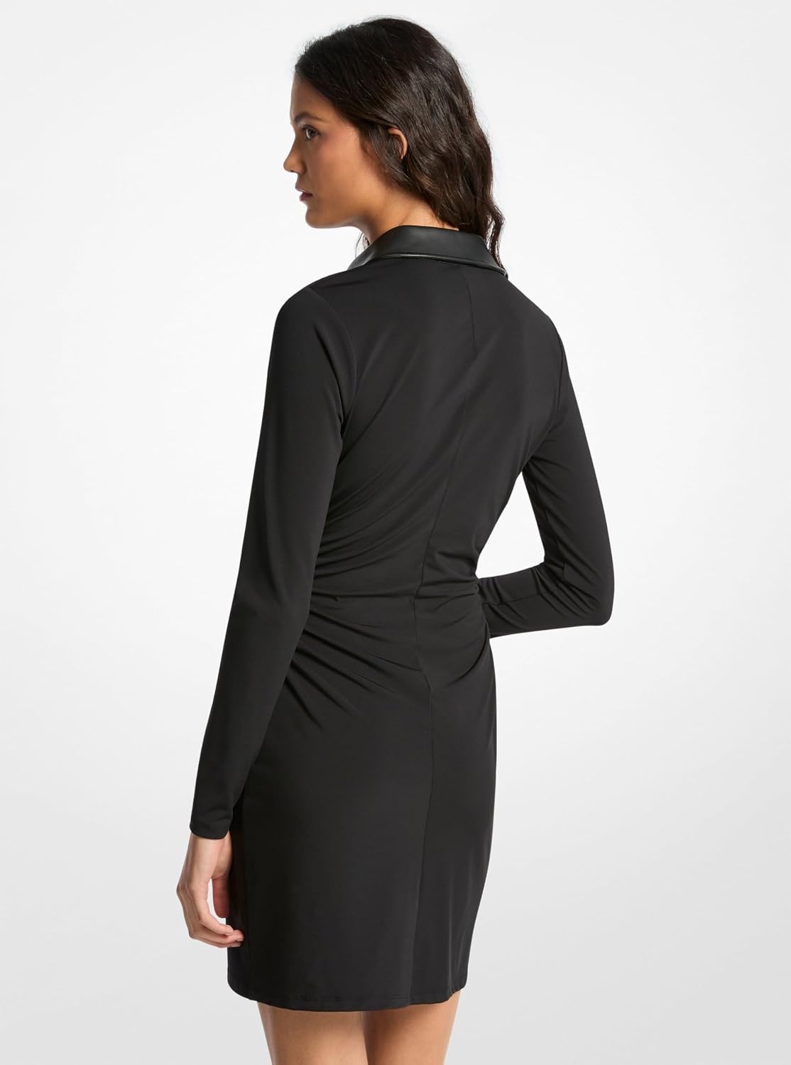 image:imageMichael Kors Womens Ruch Mini Shirt DressBlack