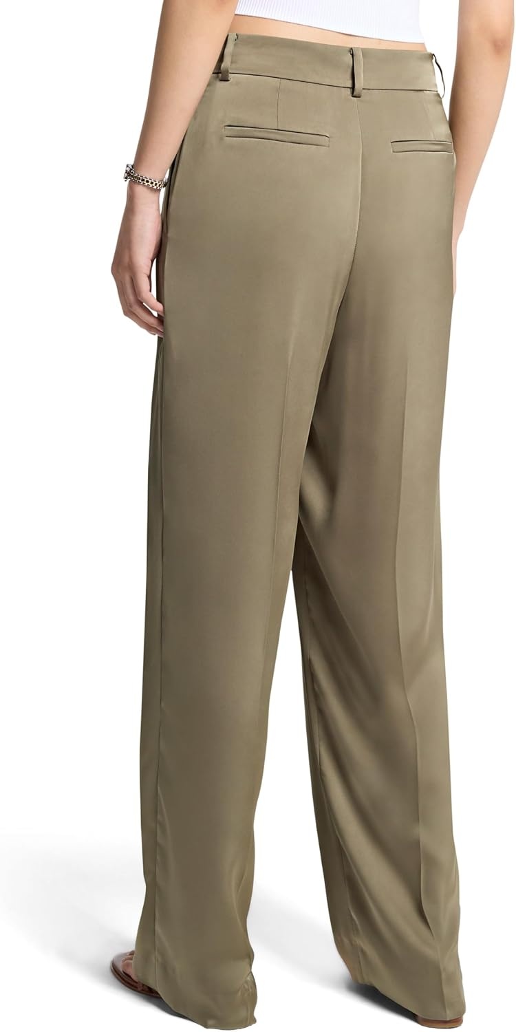 image:imageMichael Kors Womens Satin Wide Leg PantSafari Green