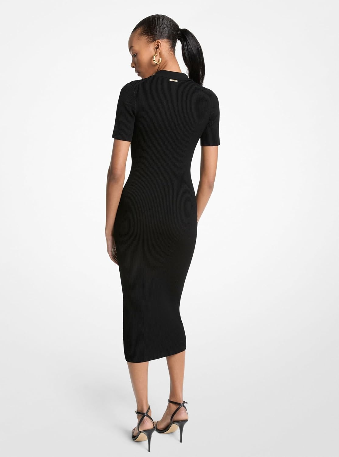 image:imageMichael Kors Womens Short Sleeve Midi Polo DressBlack