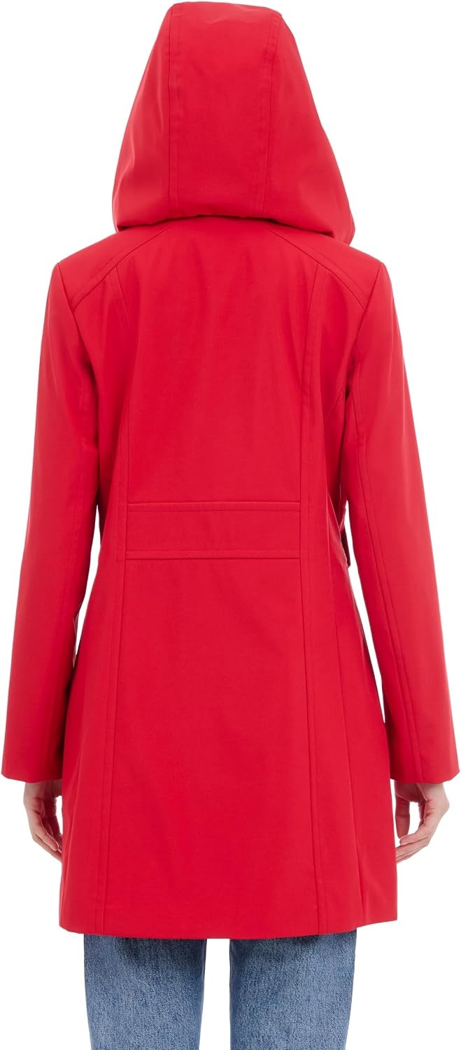 image:imageMichael Kors Womens Single Breasted Raincoat With Detachable HoodRed
