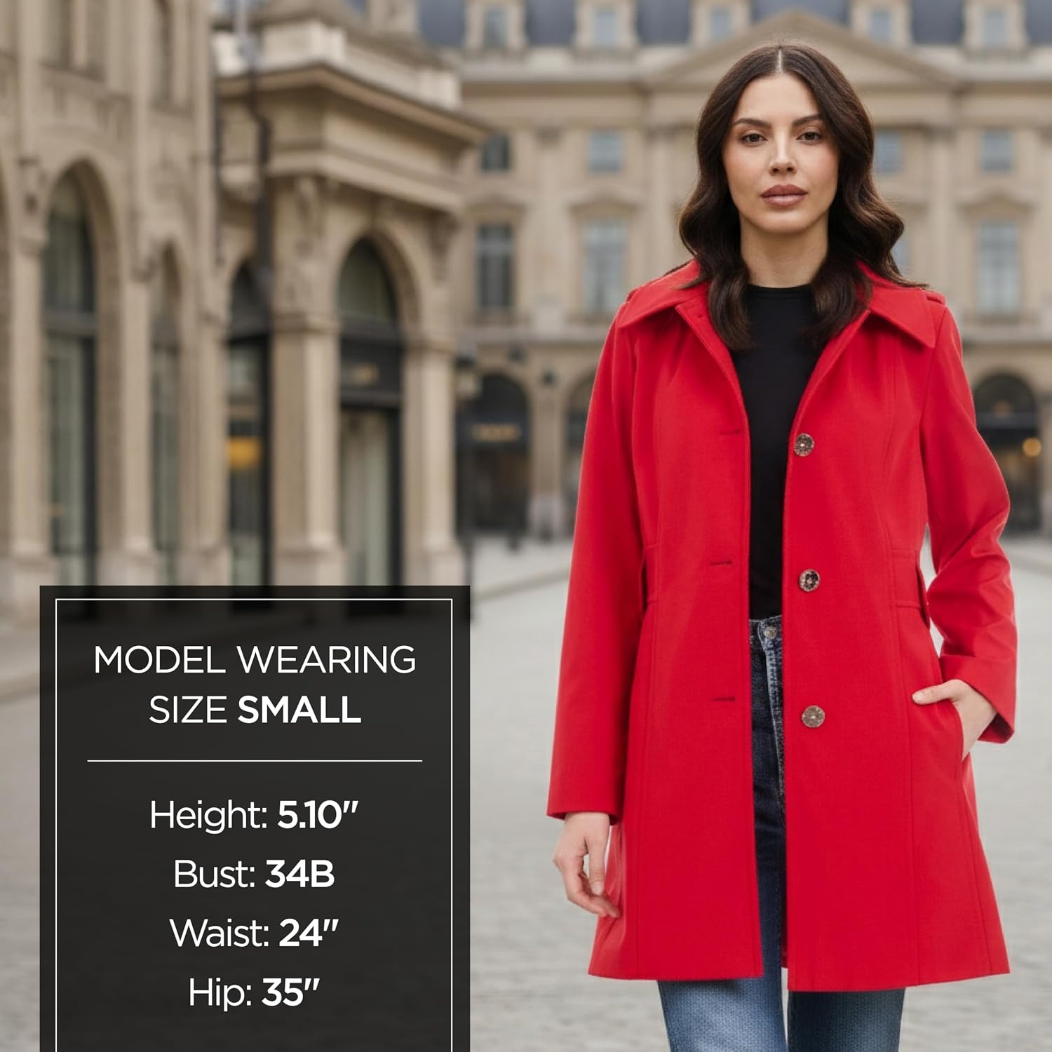 image:imageMichael Kors Womens Single Breasted Raincoat With Detachable HoodRed