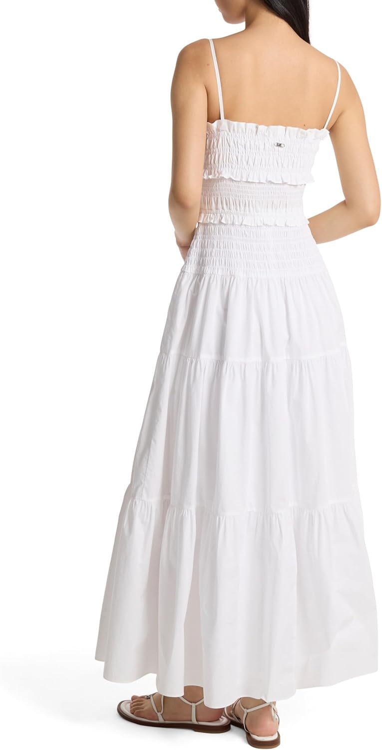 image:imageMichael Kors Womens Smocked Maxi DressWhite