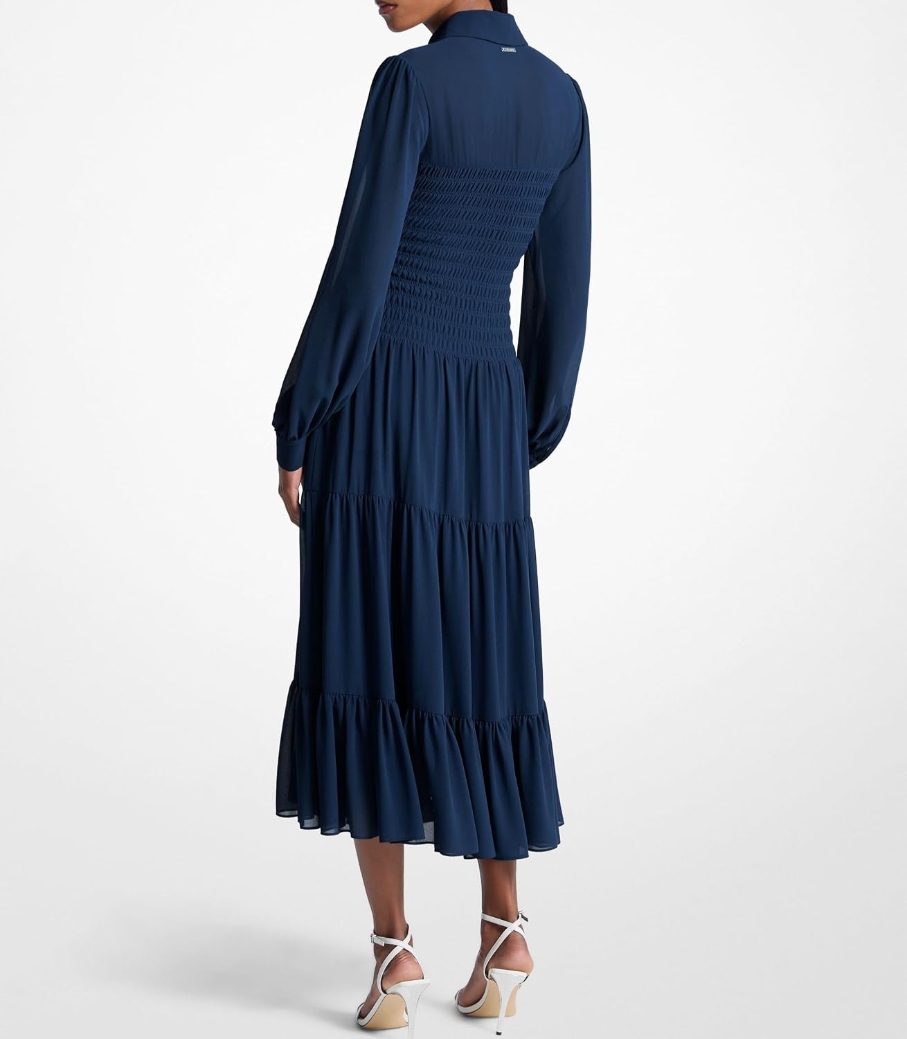 image:imageMichael Kors Womens Smocked Shirt DressMidnight Blue