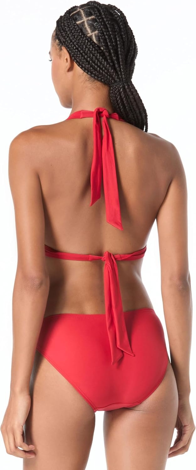 image:imageMichael Kors Womens Solid Logo Ring Halter TopRed