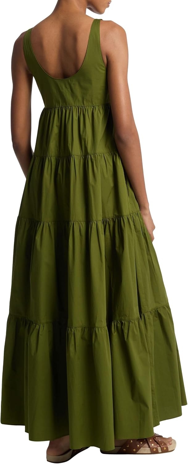 image:imageMichael Kors Womens Stretch Cotton Tiered DressEvergreen