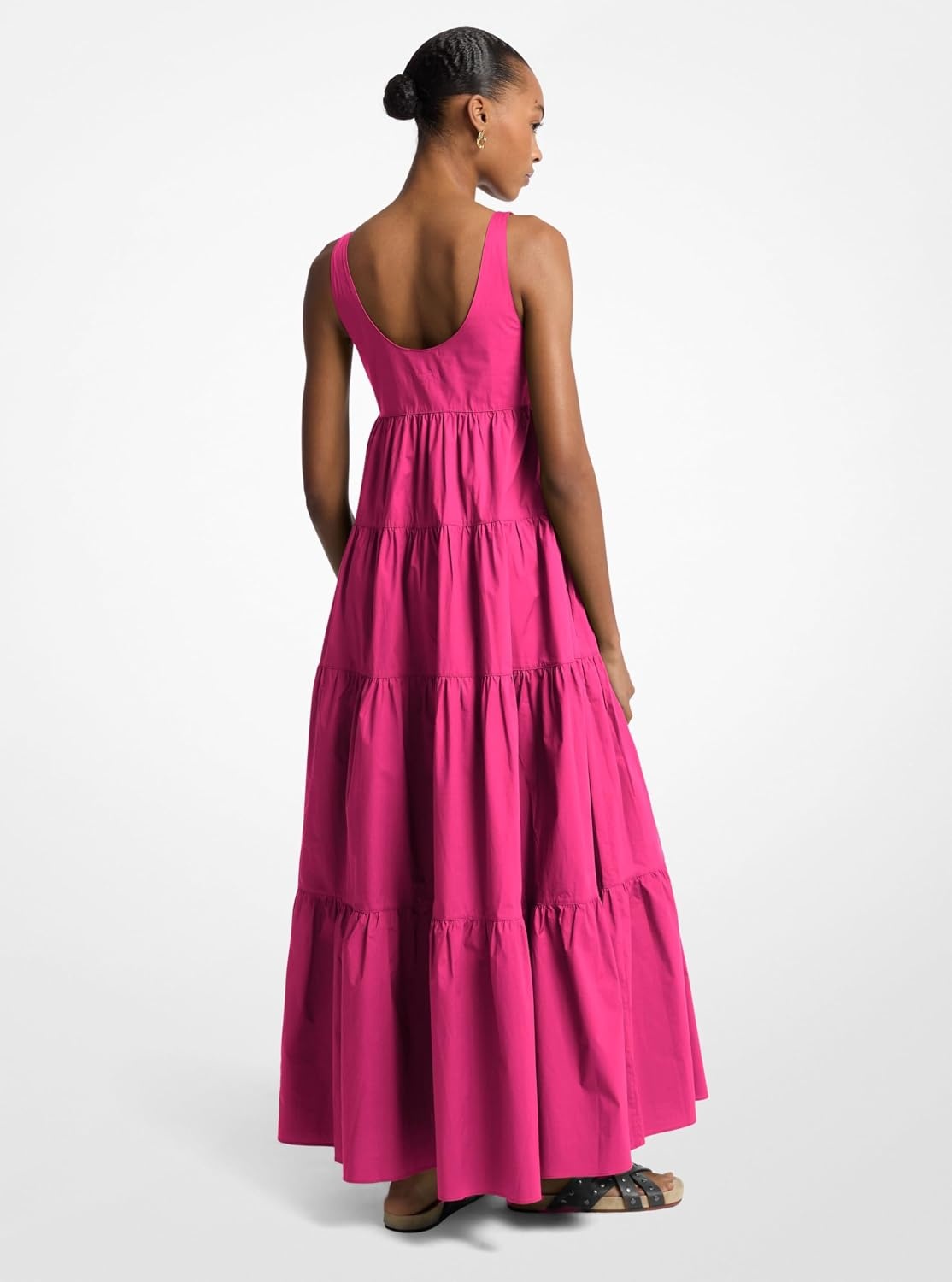 image:imageMichael Kors Womens Stretch Cotton Tiered DressWildberry