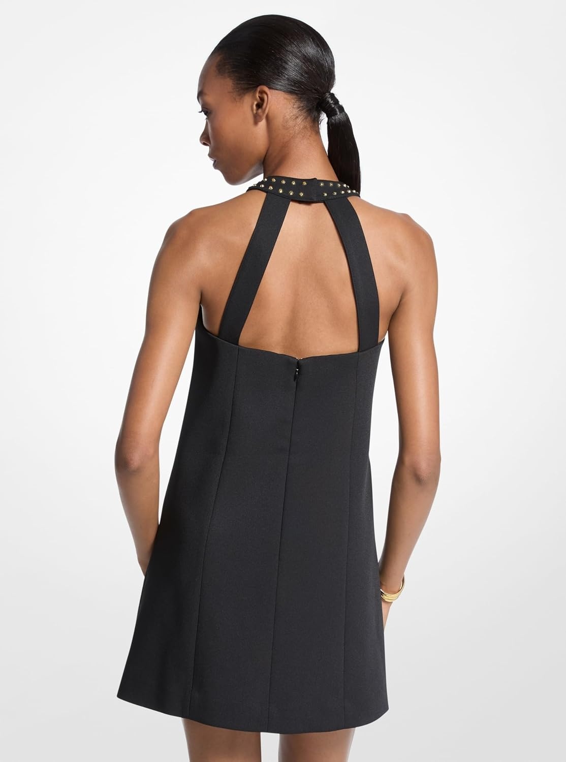 image:imageMichael Kors Womens Studded Halter Mini DressBlack