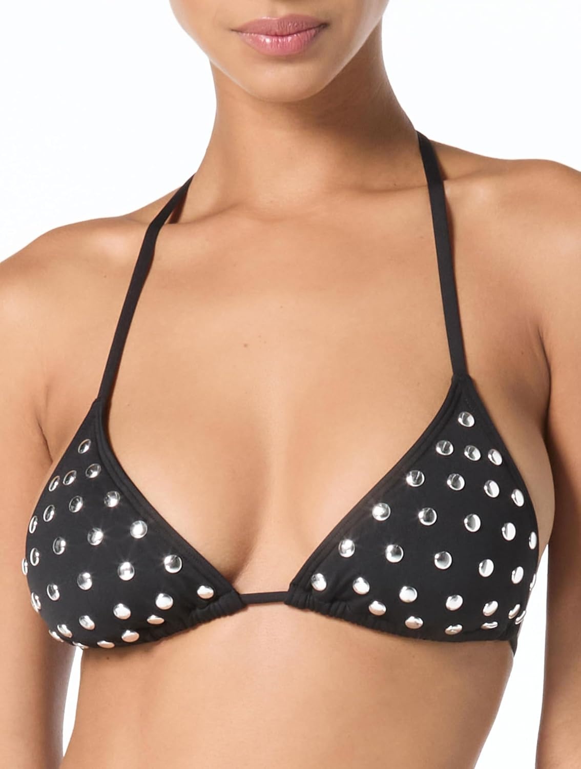 image:imageMichael Kors Womens Studded String Bikini TopBlack