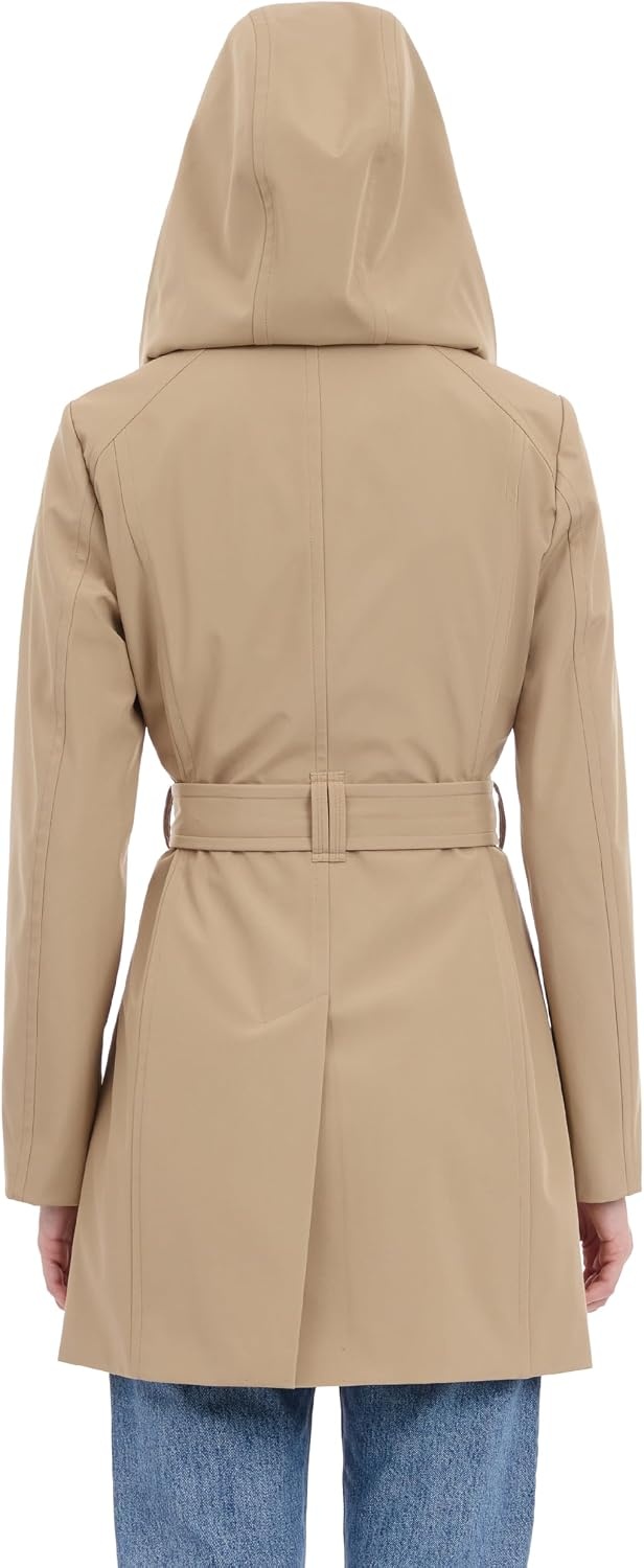 image:imageMichael Kors Womens Trench Coat Style Raincoat with Detachable HoodKhaki