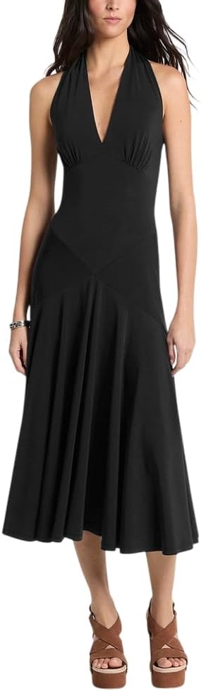 image:imageMichael Kors Womens Womens Halter Midi DressBlack