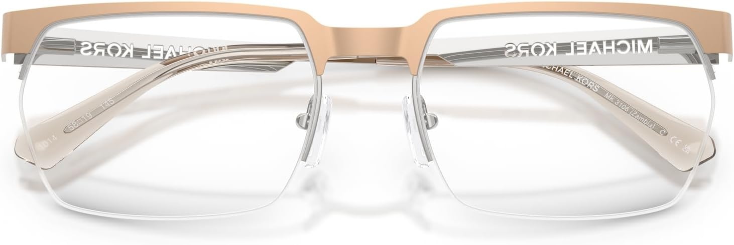 image:imageMichael Kors mens Mk3106 Zambia Rectangular Prescription Eyewear FramesGold MatteDemo