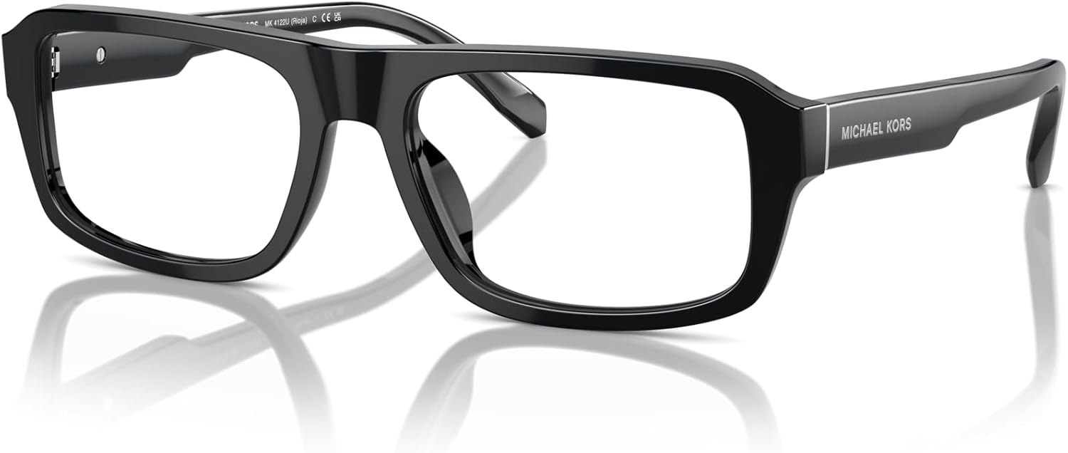 image:imageMichael Kors mens Mk4122u Rioja Universal Fit Rectangular Prescription Eyewear FramesBlackDemo Lens