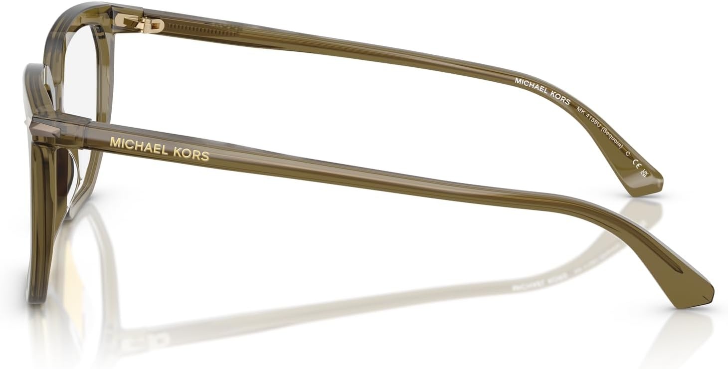 image:imageMichael Kors mens Mk4158u Sequoia Universal Fit Square Prescription Eyewear FramesOlive TransparentDemo Lens
