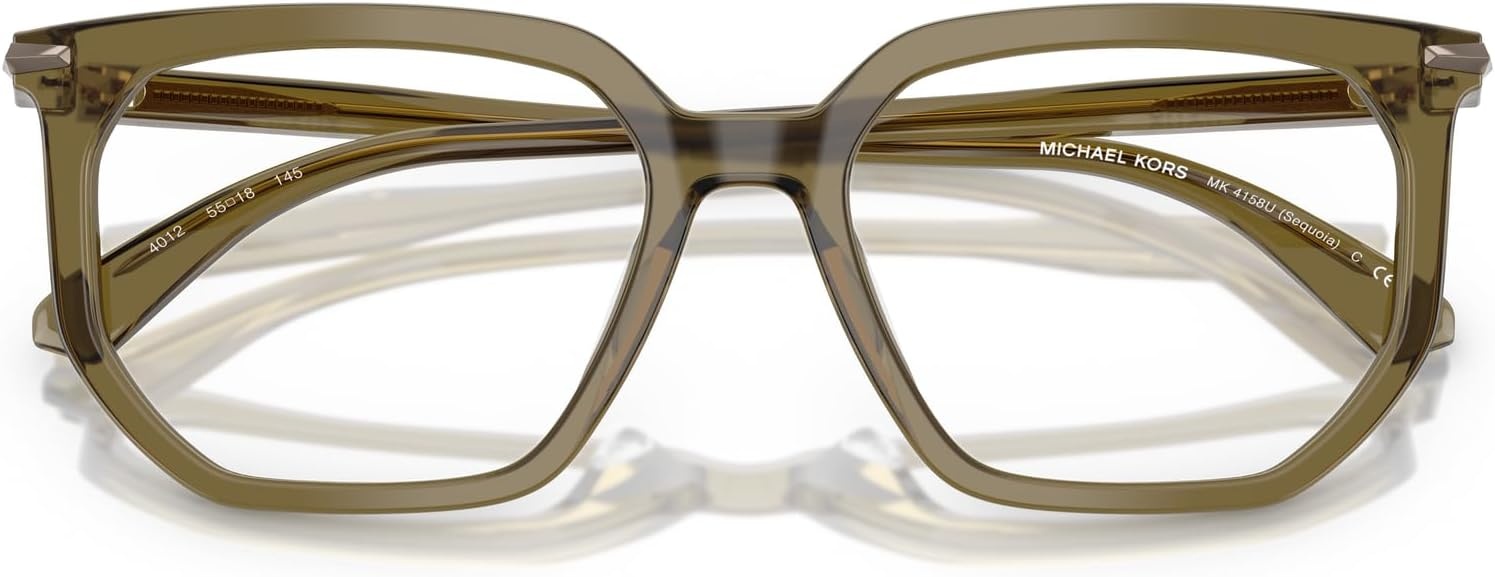 image:imageMichael Kors mens Mk4158u Sequoia Universal Fit Square Prescription Eyewear FramesOlive TransparentDemo Lens