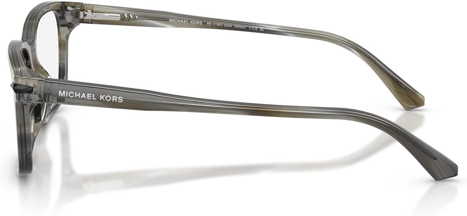 image:imageMichael Kors mens Mk4188u Seal Harbor Universal Fit Square Prescription Eyewear FramesCharcoal HornDemo