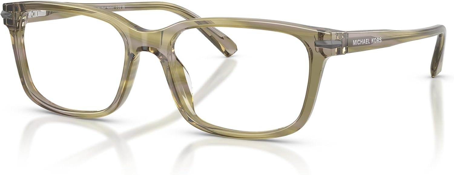 image:imageMichael Kors mens Mk4188u Seal Harbor Universal Fit Square Prescription Eyewear FramesOlive HornDemo