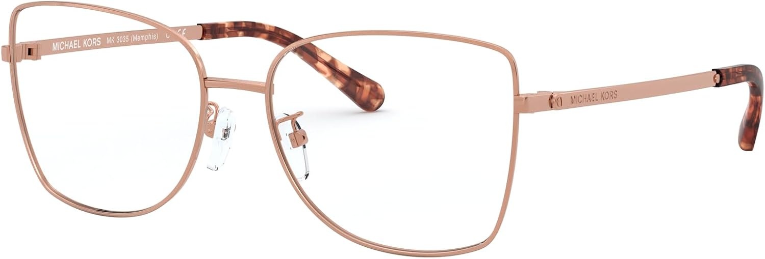 image:imageMichael Kors womens Mk3035 Memphis Square Prescription Eyewear FramesRose GoldDemo Lens