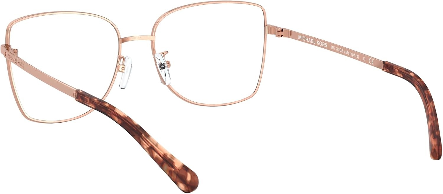 image:imageMichael Kors womens Mk3035 Memphis Square Prescription Eyewear FramesRose GoldDemo Lens
