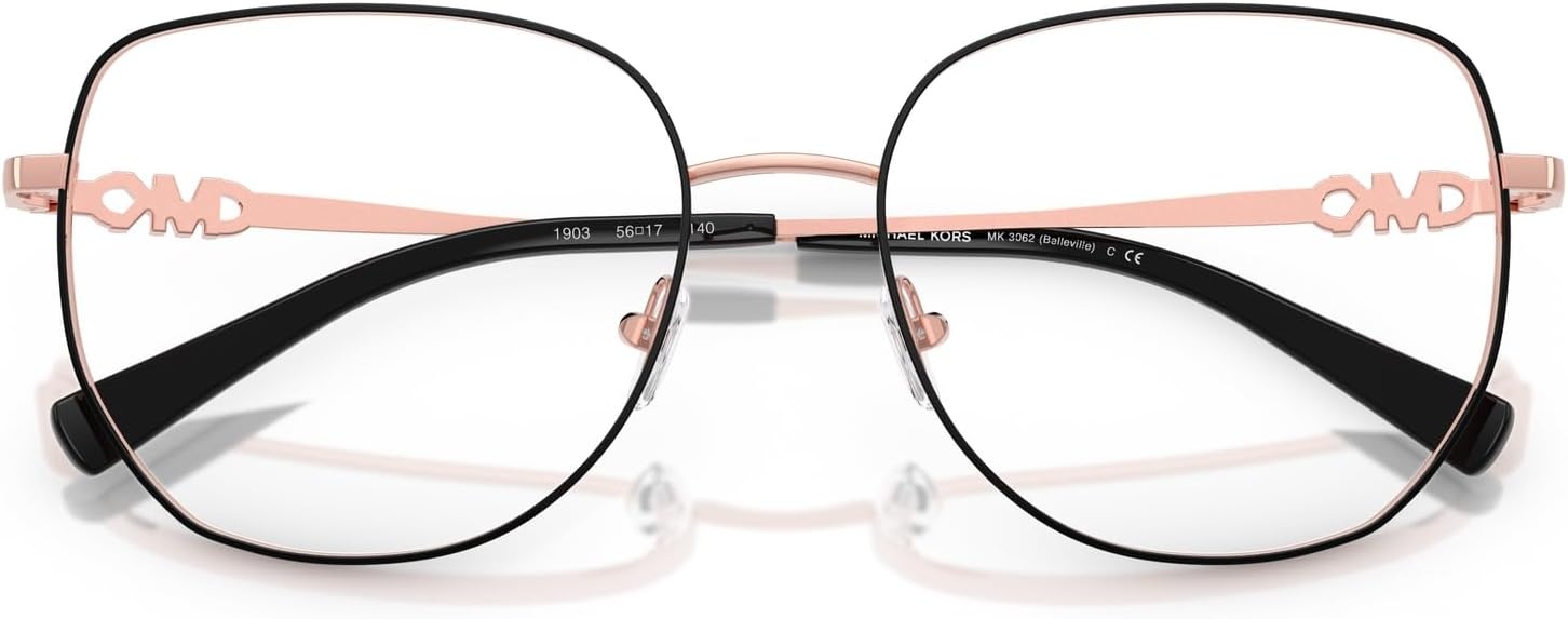 image:imageMichael Kors womens Mk3062 Belleville Square Prescription Eyewear FramesBlack ShinyDemo Lens