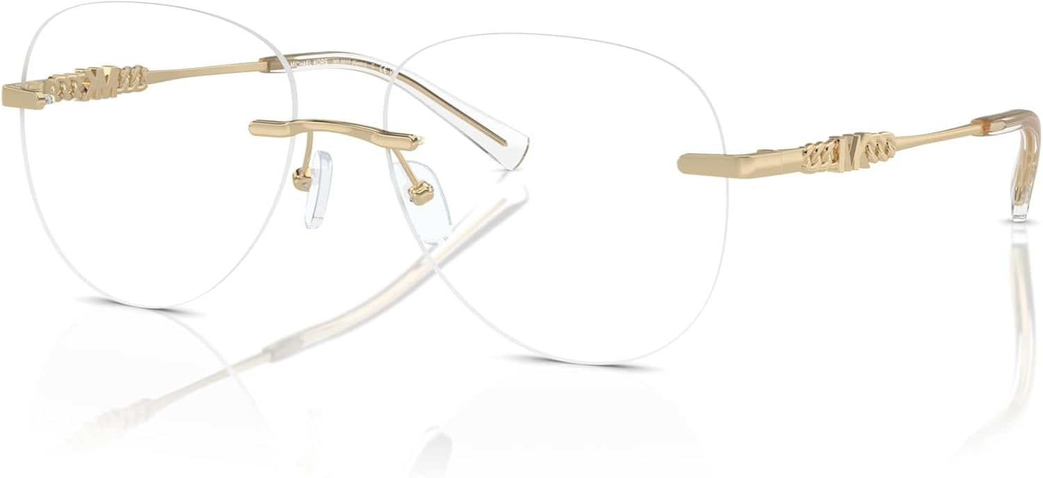 image:imageMichael Kors womens Mk3077 Kyoto Round Prescription Eyewear FramesShiny Light GoldDemo Lens