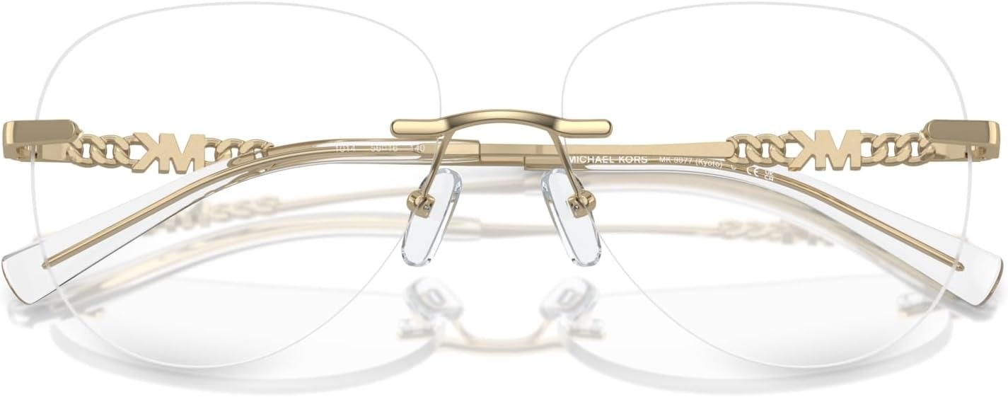 image:imageMichael Kors womens Mk3077 Kyoto Round Prescription Eyewear FramesShiny Light GoldDemo Lens