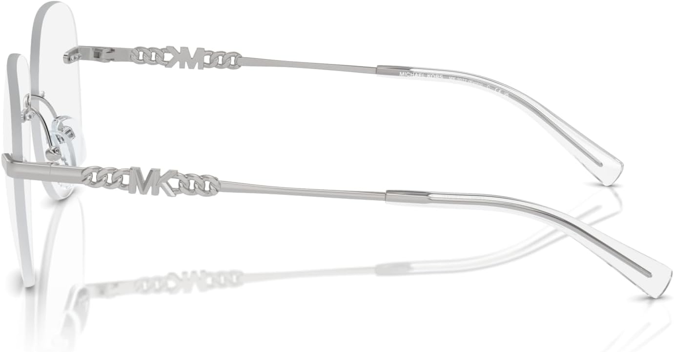 image:imageMichael Kors womens Mk3077 Kyoto Round Prescription Eyewear FramesShiny SilverDemo Lens