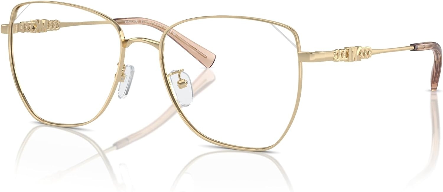 image:imageMichael Kors womens Mk3081d Shanghai Cat Eye Prescription Eyewear FramesShiny Light GoldDemo Lens