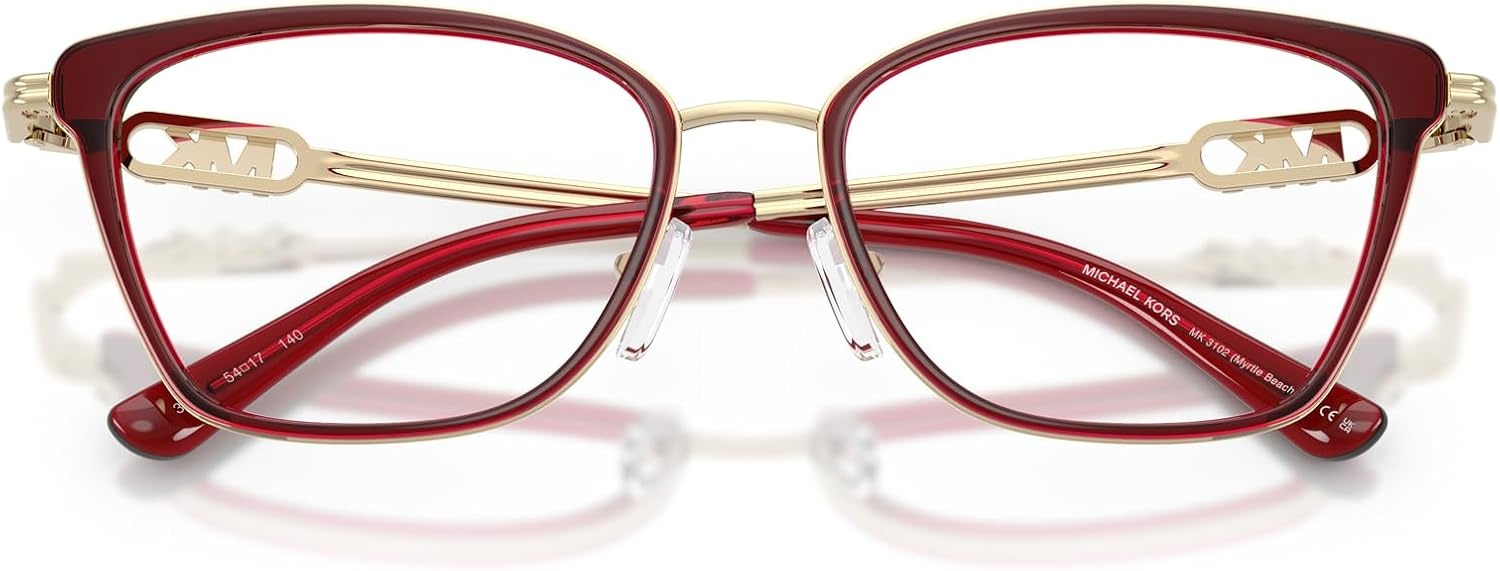 image:imageMichael Kors womens Mk3102 Myrtle Beach Rectangular Prescription Eyewear FramesCordovanDemo