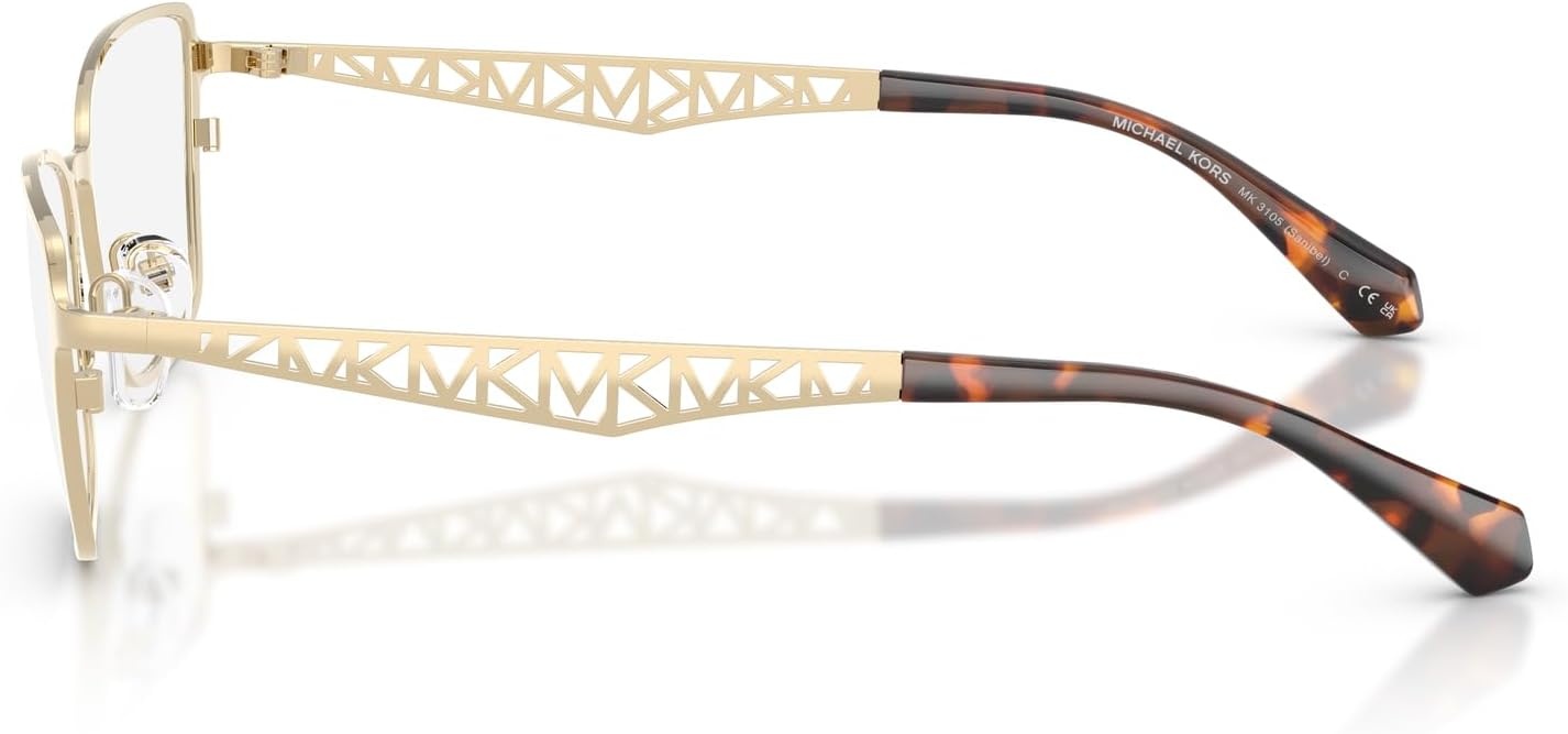 image:imageMichael Kors womens Mk3105 Sanibel Rectangular Prescription Eyewear FramesLight GoldDemo